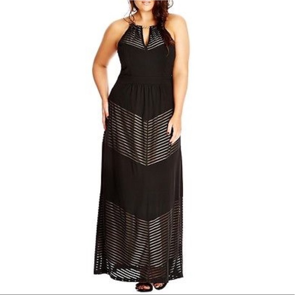 city chic black maxi dress